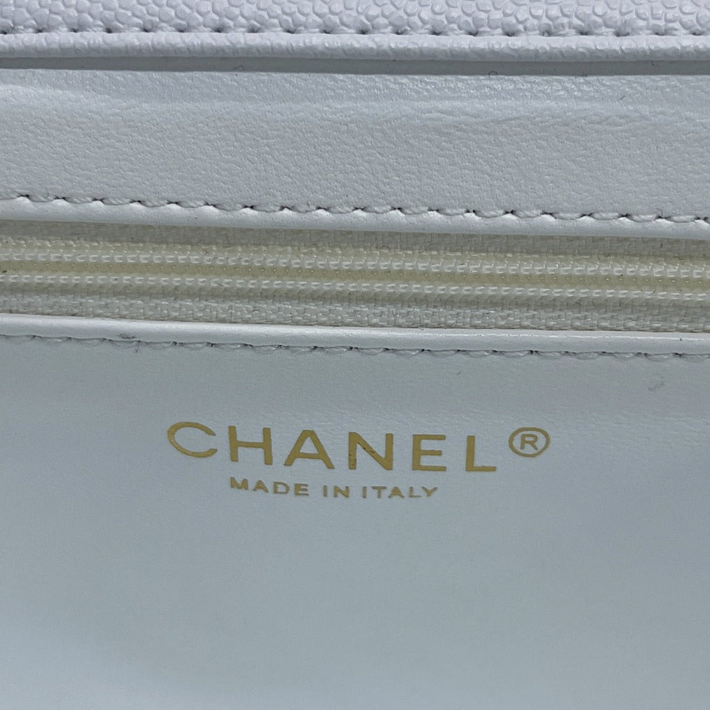CHL - Mini Flap Bag Top Handle White For Women 7.5in/19LO