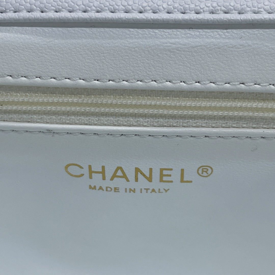 CHL - Mini Flap Bag Top Handle White For Women 7.5in/19LO