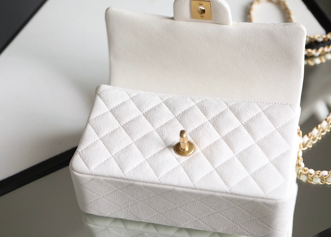 CHL - Mini Flapbag With Top Handle White For Women 7.8in/20LO