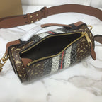 B-Berry - BB  The Monogram Stripe E-canvas Barrel Bag For Women, Bags 8.3in/21LO
