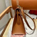 HM Kelly 28 Bag Brown Togo Leather GHW