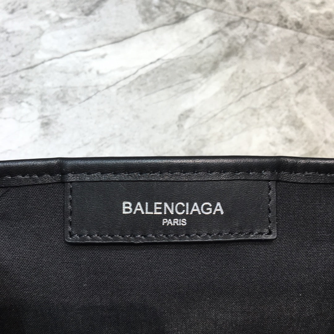 BLN-Ciaga Navy Small Cabas Tote Bag In Black And White, For Women,  Bags 18.5in/47LO
