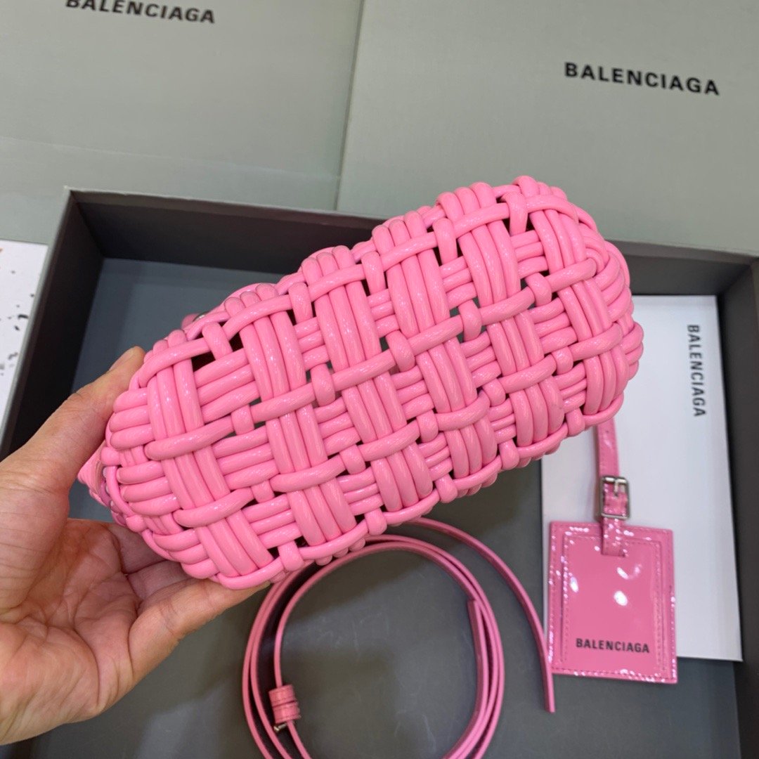 BLN-Ciaga Bistro XS Basket With Strap In Pink, For Women,  Bags 16.1in/41LO 6713422IE3Y5812
