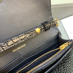 BLN-Ciaga Hourglass Wallet On Chain in Black, For Women,  Bags 7.6in/19LO  6560501LRGM1000