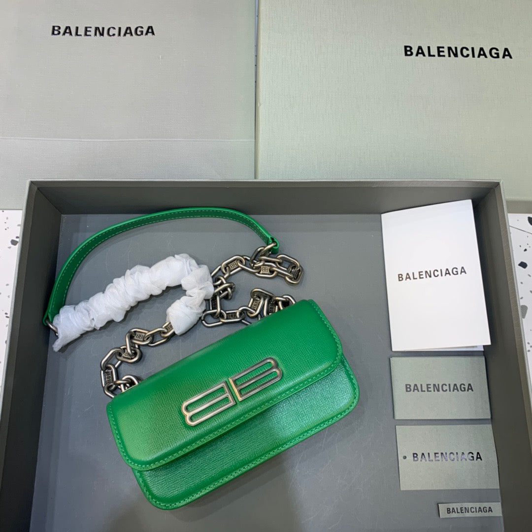 BLN-Ciaga Gossip Small On Chain Shoulder Bag Green, For Women,  Bags 7.4in/19LO