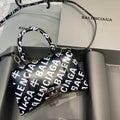 BLN-Ciaga Hourglass Small Handbag In Black And White, For Women,  Bags 9in/23LO
