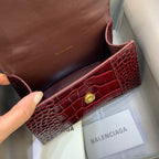 BLN-Ciaga Hourglass XS Handbag In Dark Red, For Women,  Bags 7.4in/19LO