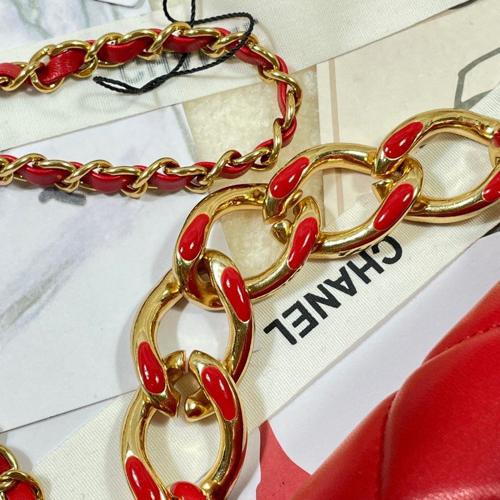 CHL - Mini Flap Bag Gold Hardware Red For Women Handbags, Shoulder Bags 6.7in/17LO AS3365