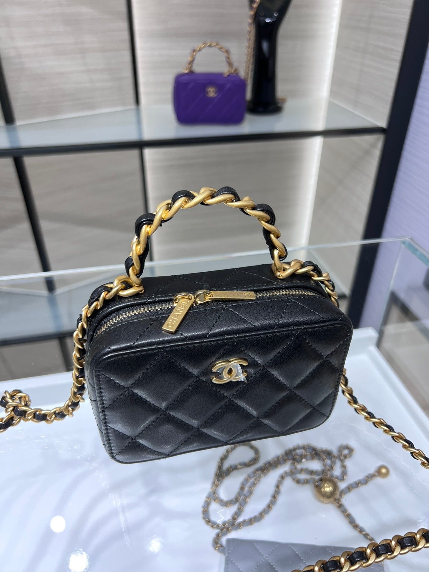 CHL - Vanity With Chain Black Bag For Women 9LO/3.5in AP2920 B08811 94305