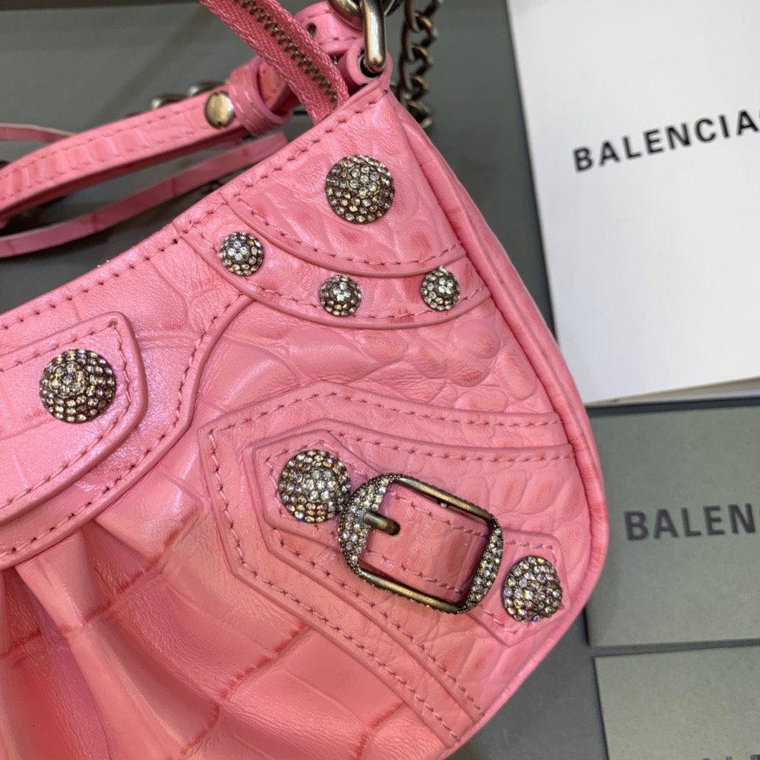 BLN-Ciaga Le Cagole Mini Bag With Chain In Pink, For Women,  Bags 8.2in/21LO 69581423EBY5812