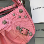 BLN-Ciaga Le Cagole Mini Bag With Chain In Pink, For Women,  Bags 8.2in/21LO 69581423EBY5812