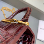 BLN-Ciaga Hourglass Mini Handbag With Chain In Dark Red, For Women,  Bags 4.7in/12LO