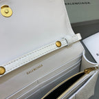 BLN-Ciaga Hourglass Wallet On Chain in White, For Women,  Bags 7.6in/19LO 6560501LRGM9016
