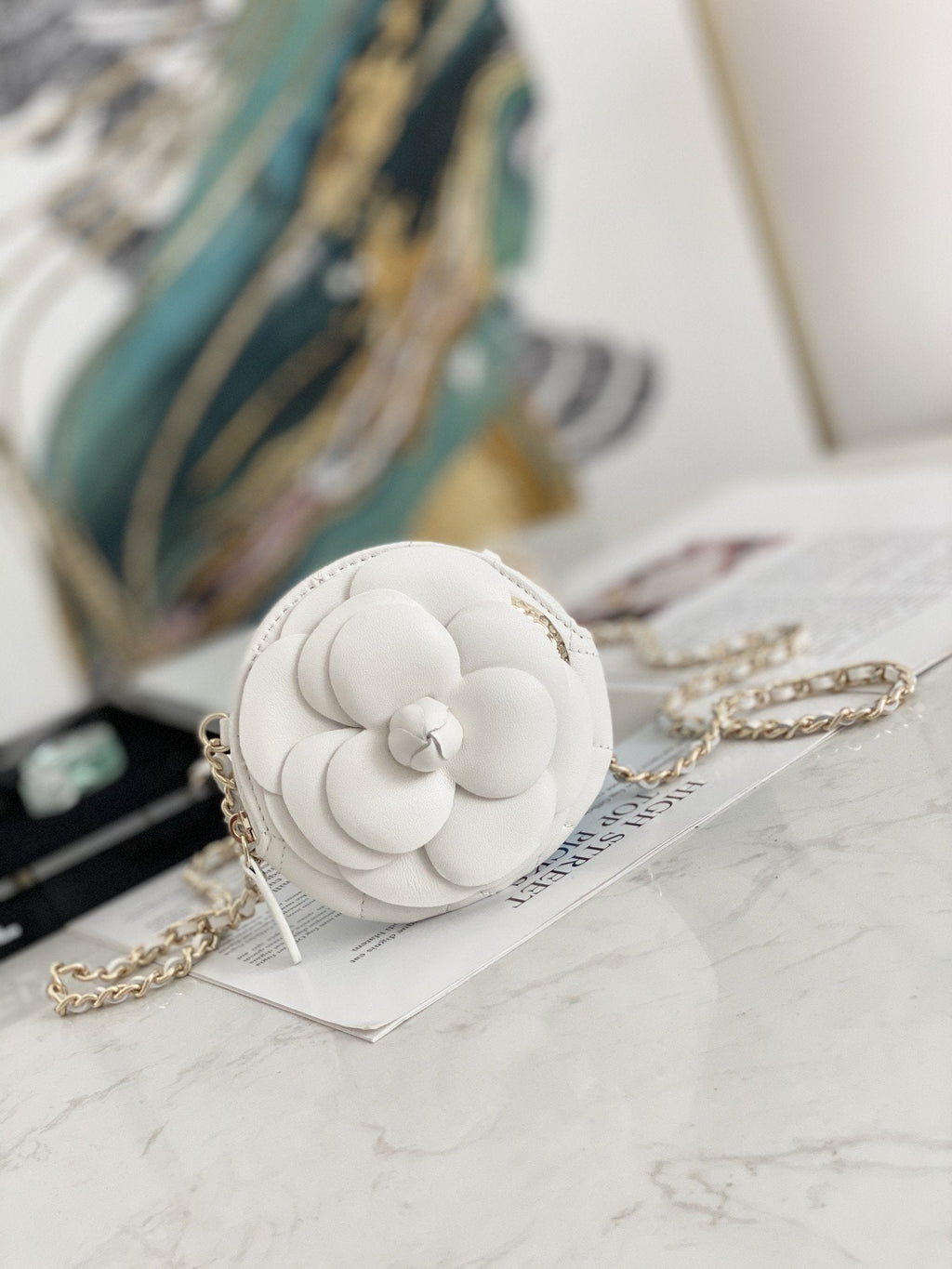 CHL -  Camellia Clutch With Chain White Bag For Women 11LO/4in