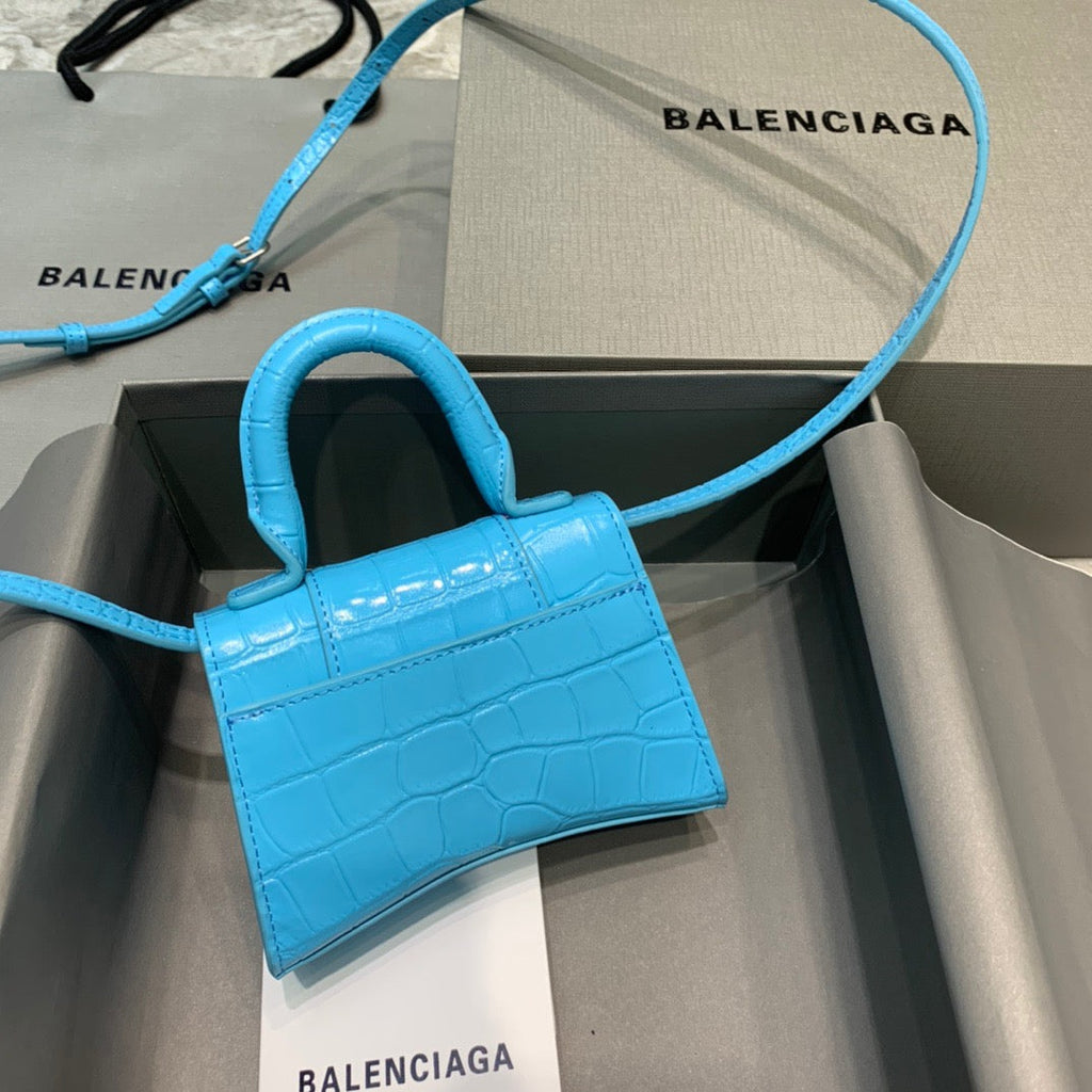 BLN-Ciaga Hourglass Mini Handbag In Blue, For Women,  Bags 4.7in/12LO