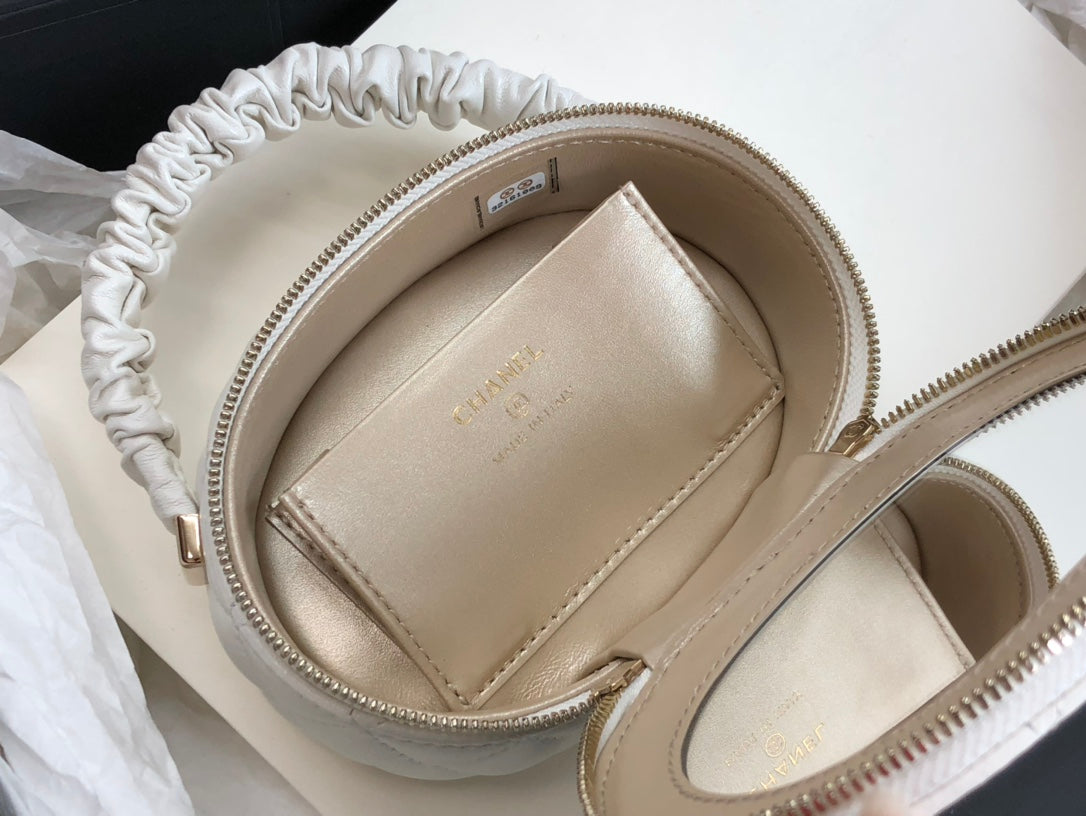 CHL - Vanity Case Shiny Gold White Bag For Women 9.5LO/3.7in