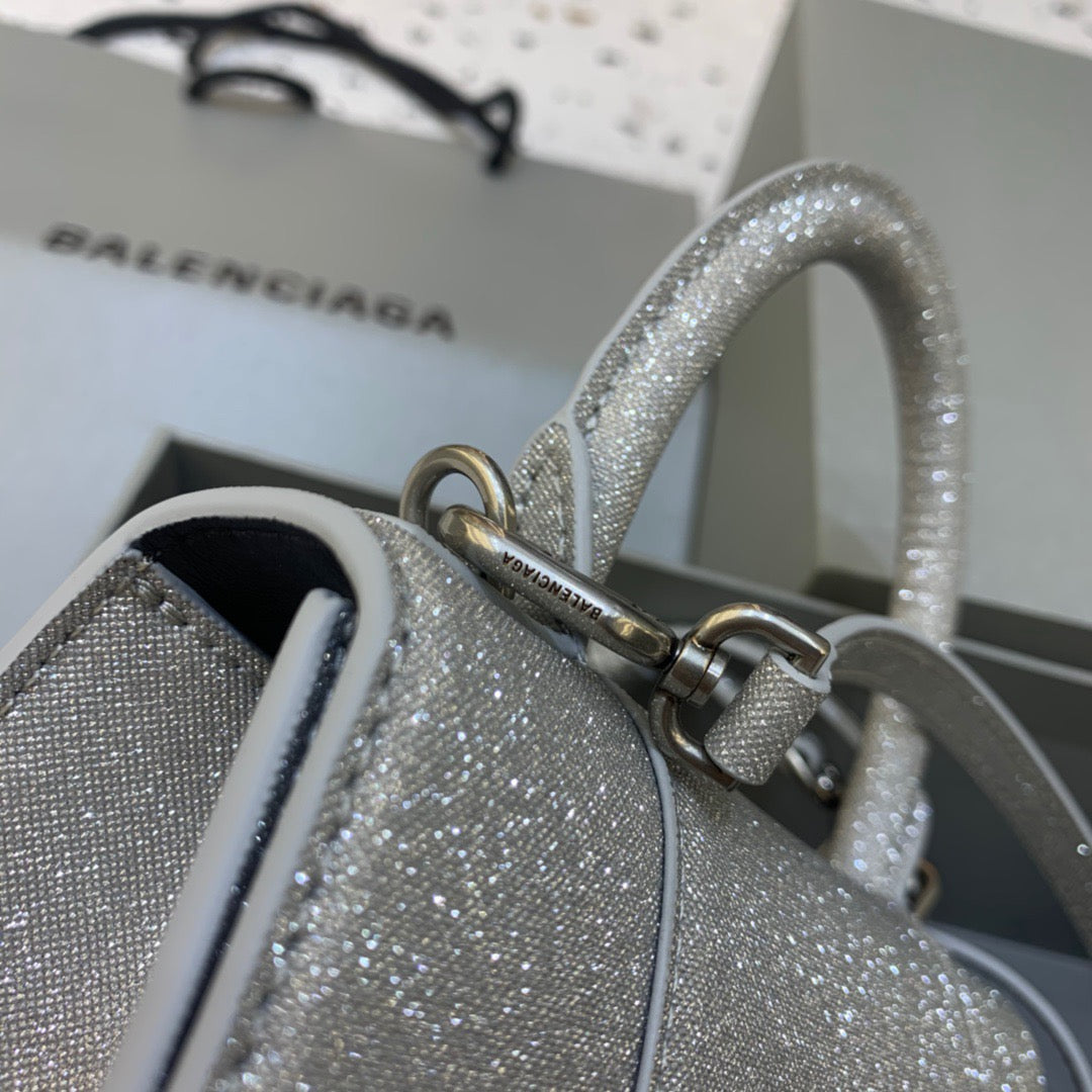 BLN-Ciaga Hourglass XS Handbag In Grey, For Women,  Bags 7.4in/19LO 5928332102G1501