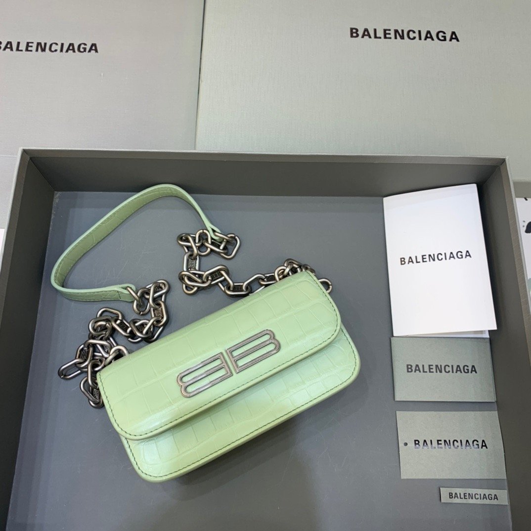 BLN-Ciaga Gossip Small On Chain Shoulder Bag Light Green, For Women,  Bags 7.4in/19LO