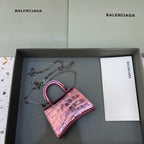 BLN-Ciaga Hourglass Mini Handbag With Chain In Light Pink, For Women,  Bags 4.7in/12LO