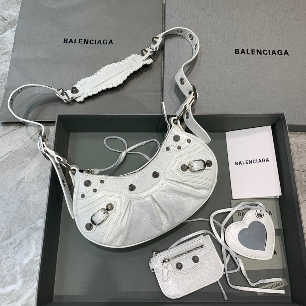 BLN-Ciaga Le Cagole XS Shoulder Bag In Light White, For Women,  Bags 10.2in/26LO 6713091VG9Y9104