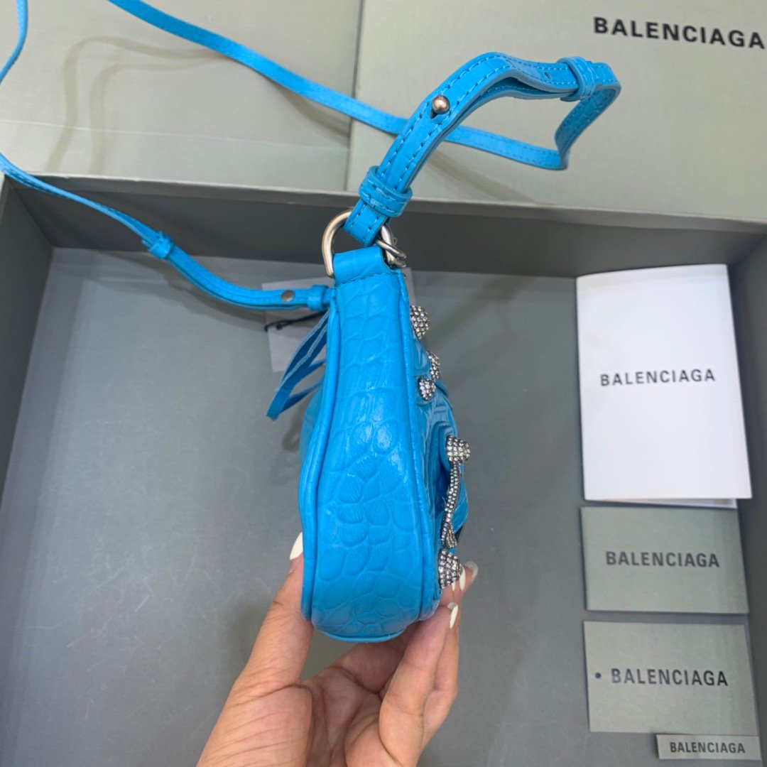 BLN-Ciaga Le Cagole Mini Bag With Chain Blue, For Women,  Bags 8.2in/21LO 69581423EJY4624