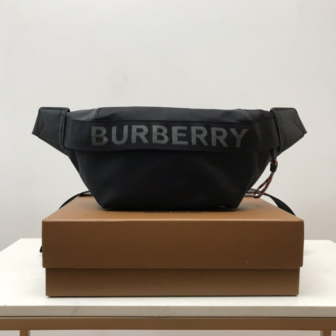B-Berry - BB  Logo Detail Econyl Sonny Bum Bag Black For Men, Bags 12.2in/31LO