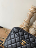 CHL -  Small Vanity Case Gold Hardware Black For Women Handbags, Shoulder Bags 5.9in/15LO AS3228 B08008 94305