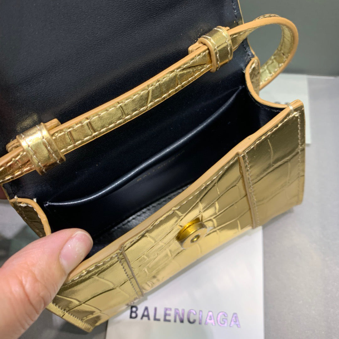 BLN-Ciaga Hourglass Mini Handbag In Gold, For Women,  Bags 4.7in/12LO