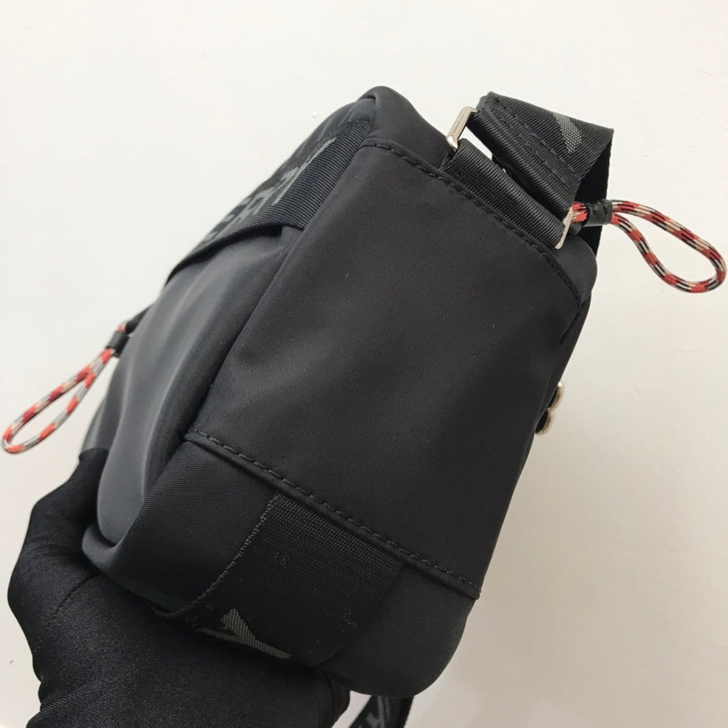 B-Berry - BB  Logo Detail Nylon Crossbody Bag Black For Men, Bags 8.7in/22LO