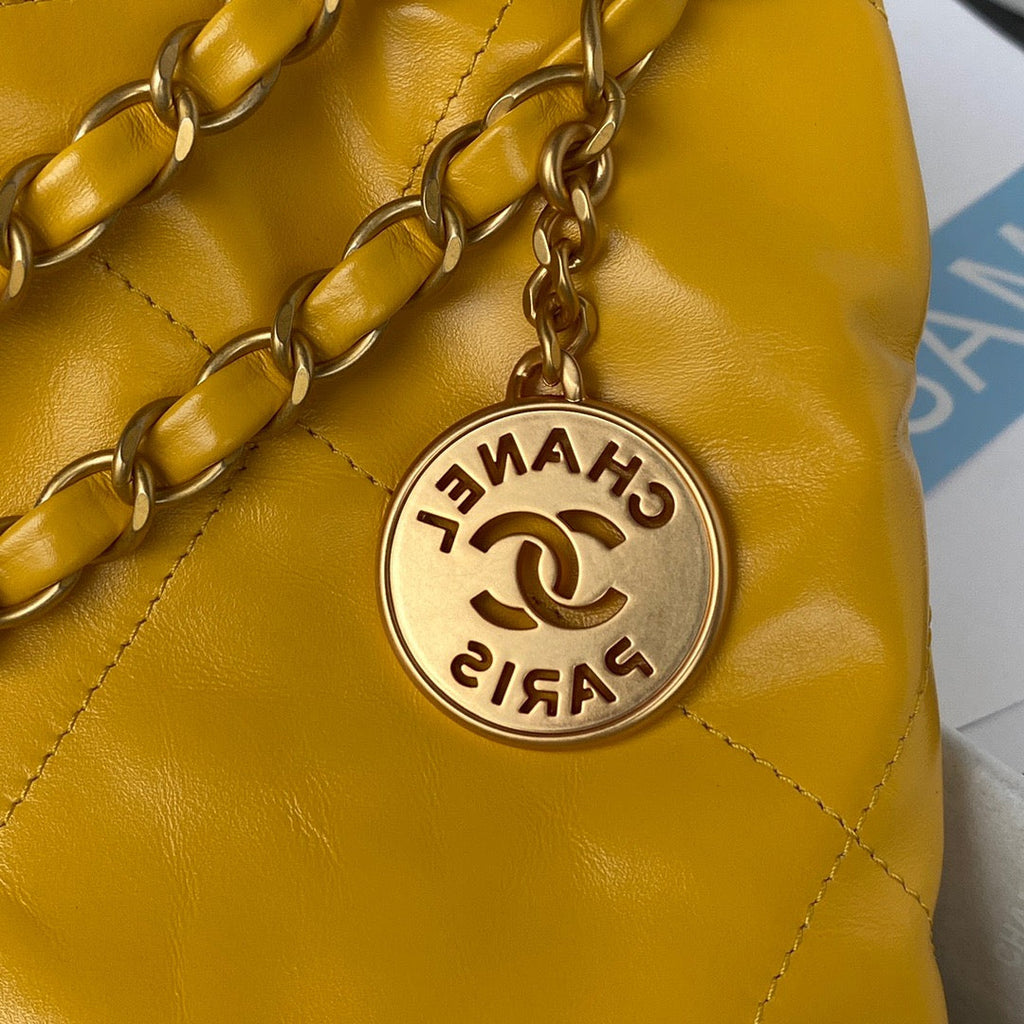 CHL -  22 Handbag Gold Hardware Shiny Yellow For Women Handbags, Shoulder Bags 16.5in/38LO AS3261