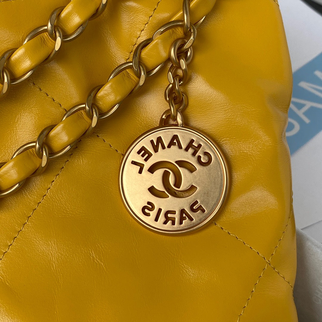 CHL -  22 Handbag Gold Hardware Shiny Yellow For Women Handbags, Shoulder Bags 16.5in/38LO AS3261