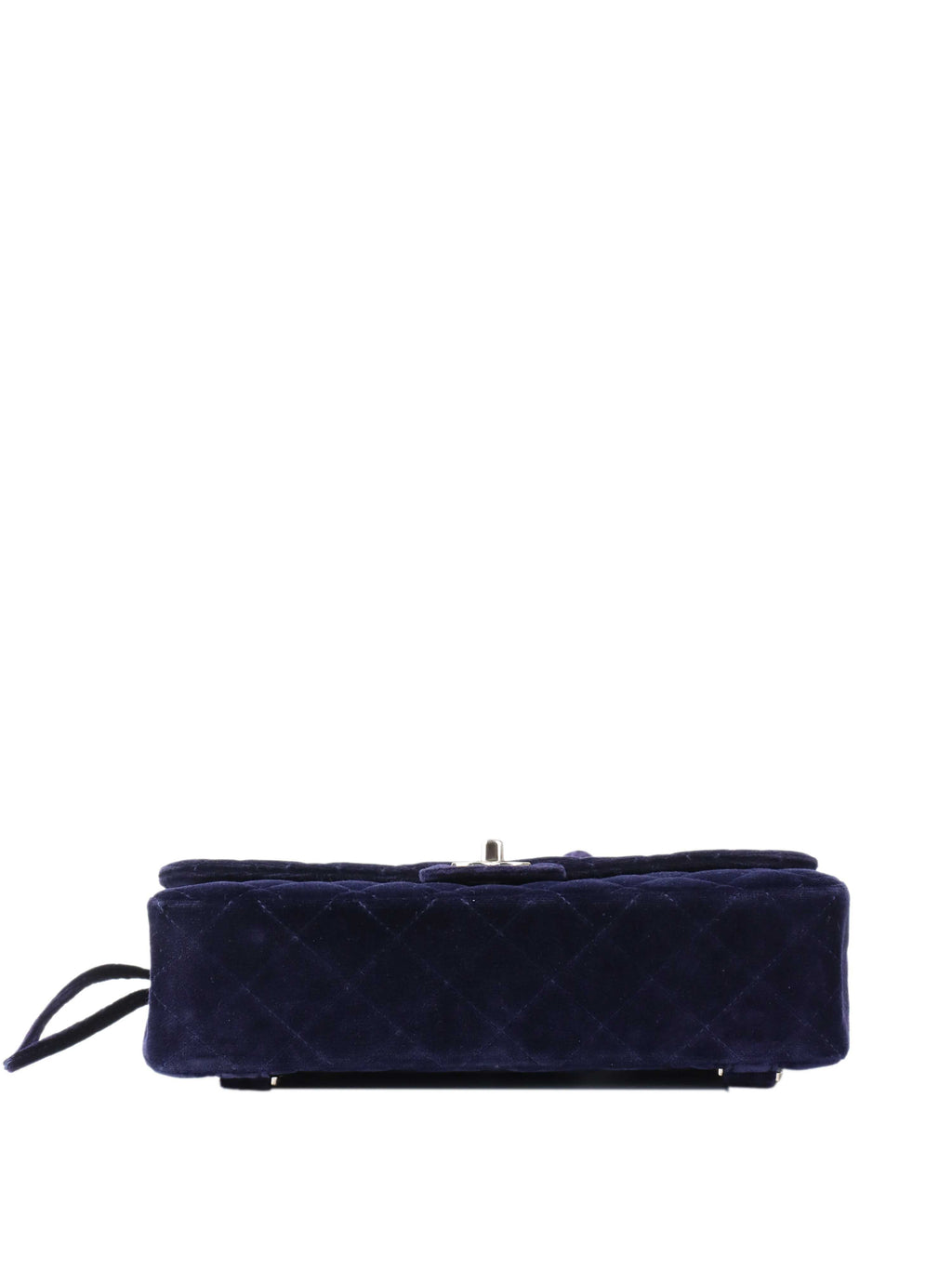 CHNL -   Navy Velvet Classic Flap Backpack.