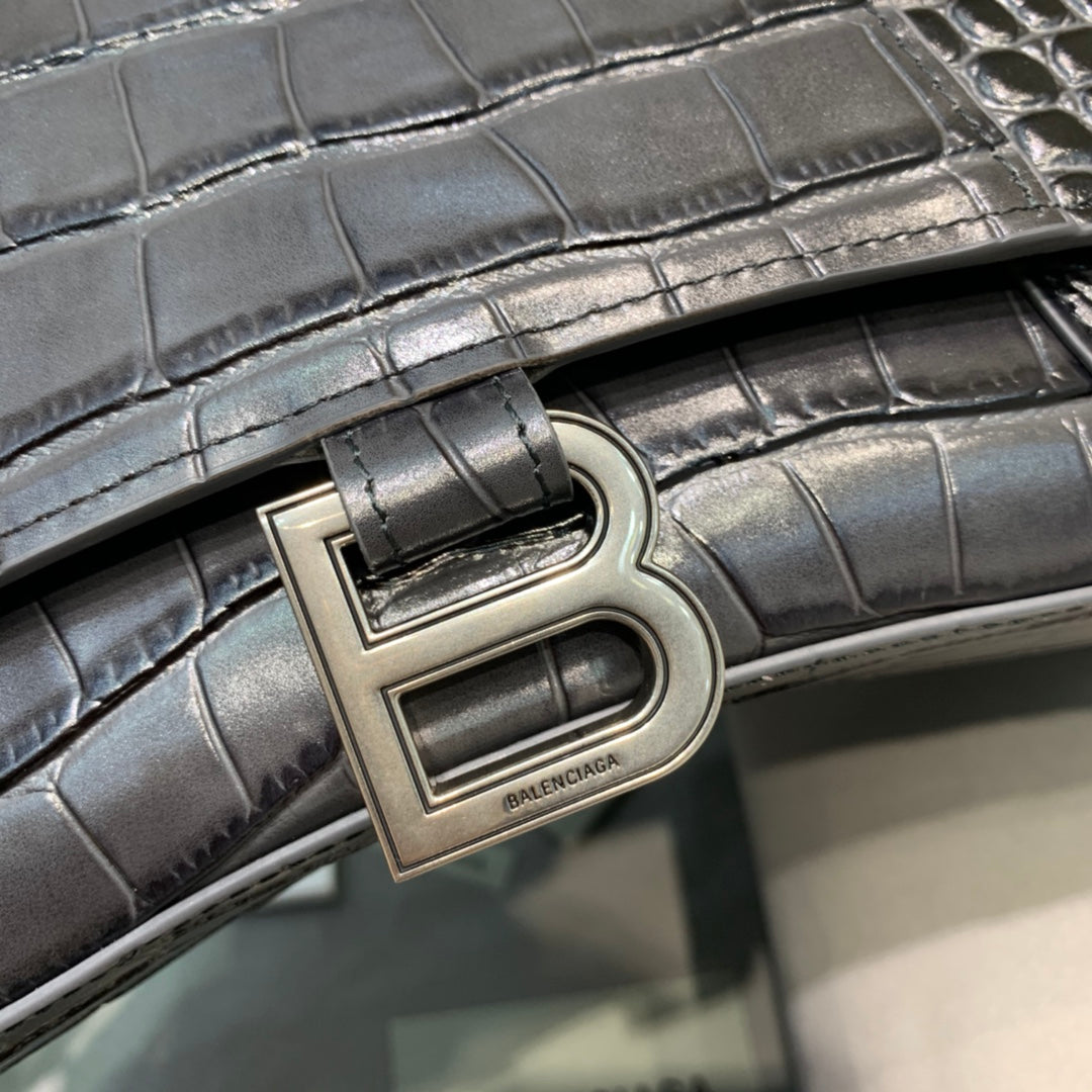 BLN-Ciaga Hourglass Small Handbag In Dark Grey, For Women,  Bags 9in/23LO 5935461LR6Y1309