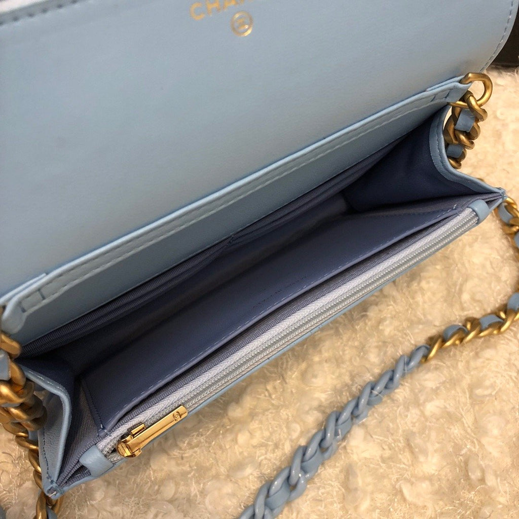 CHL - Original Small Classic Flap Bag Gold Hardware Blue For Women Handbags, Shoulder Bags 7.5in/19LO AP33814