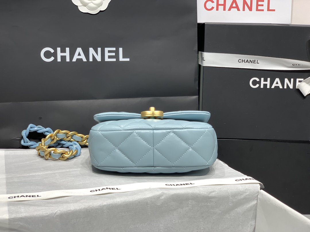 CHL - Mini Flap Bag Gold-Tone Metal Blue Bag For Women 13LO/5in