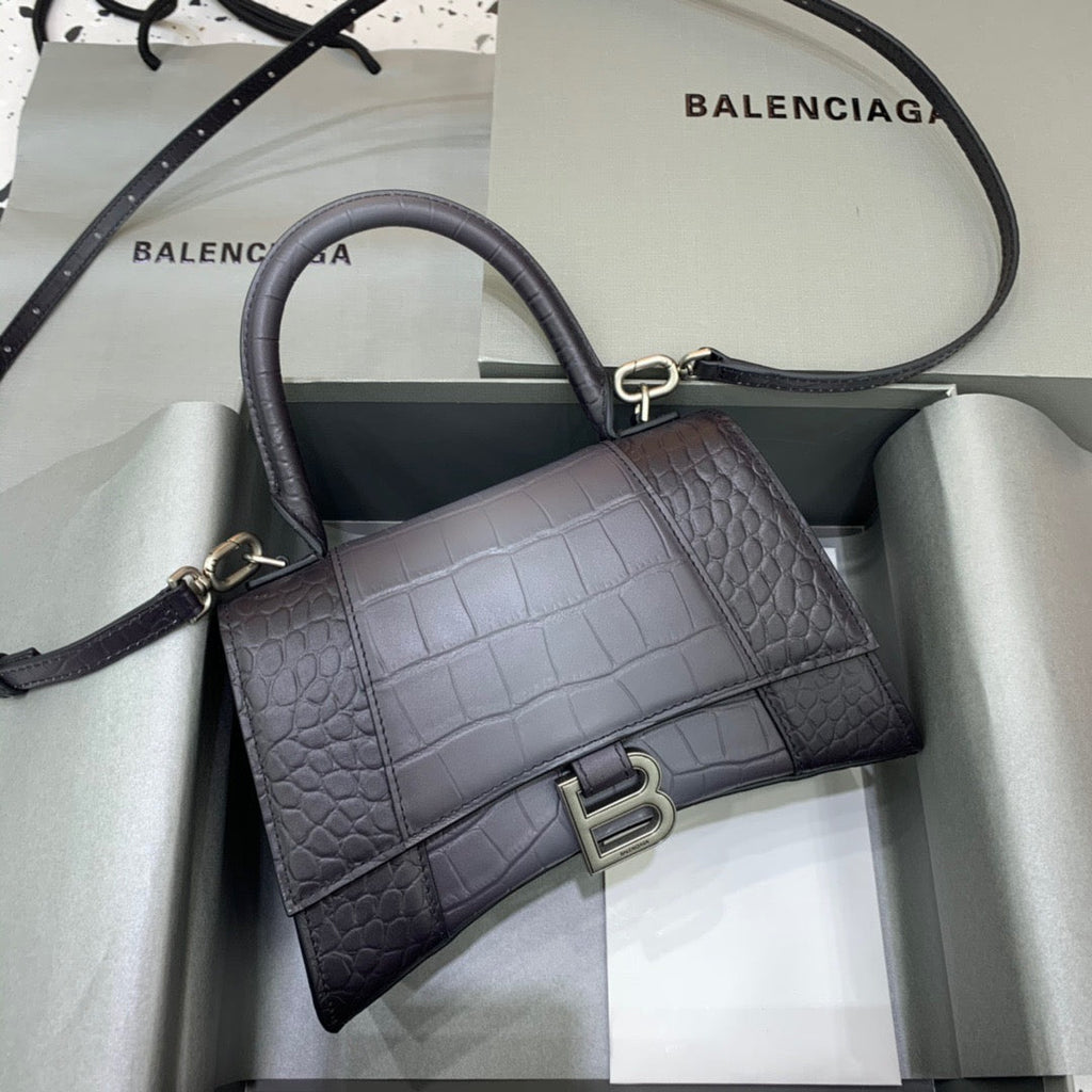 BLN-Ciaga Hourglass Small Handbag In Dark Grey, For Women,  Bags 9in/23LO 5935462107U1309