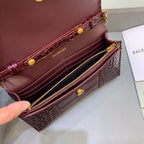 BLN-Ciaga Hourglass Wallet On Chain in Dark Red, For Women,  Bags 7.6in/19LO
