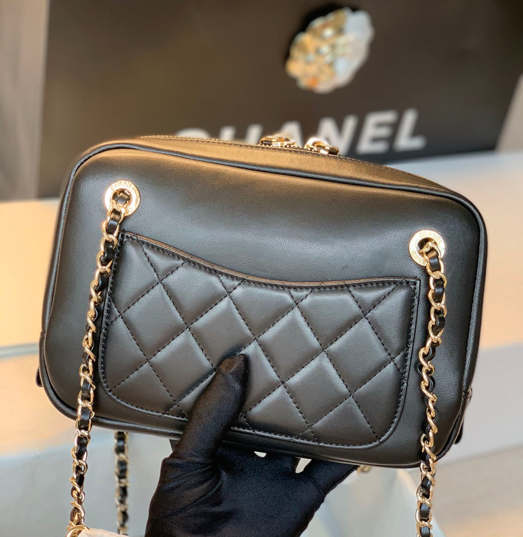 CHL -  Camera Cubic Diamonds Black Bag For Women 12.5LO/4.9in