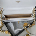 CHL - Small Flap Bag Gold Hardware White For Women Handbags, Shoulder Bags 7.5in/19LO AP2840