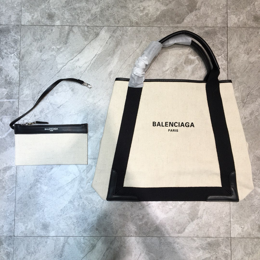 BLN-Ciaga Navy Medium Cabas Tote Bag In Black, For Women,  Bags 14.1in/36LO 5812922HH3N9260