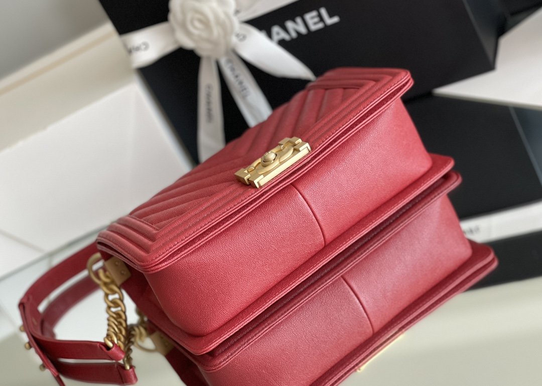 CHL - Medium Boy Handbag Red For Women 9.8in/25LO A67086