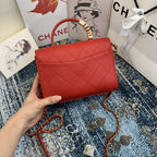 CHL - Small Flap Bag With Top Handle Gold Hardware Red For Women Handbags, Shoulder Bags 7.9in/20LO AS2059