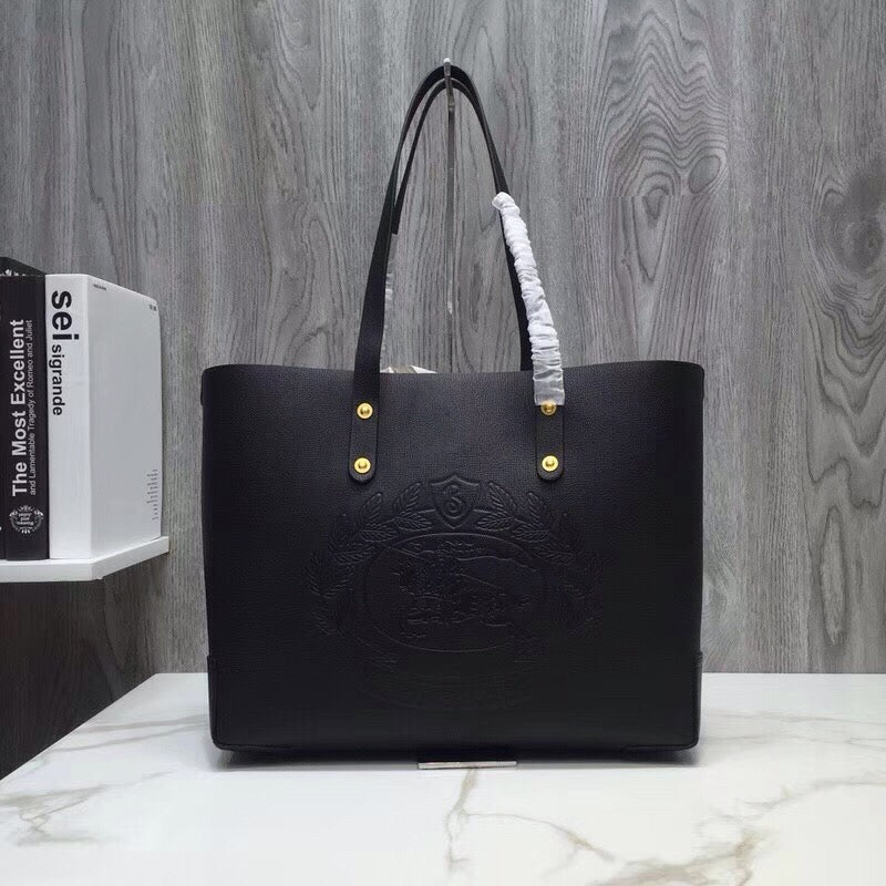 B-Berry - BB  Small Embossed Crest Tote Black For Women, Bags 13.8in/35LO