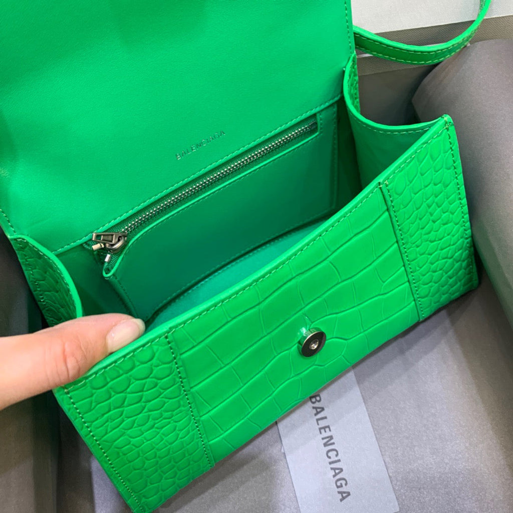 BLN-Ciaga Hourglass Small Handbag In Bright Green, For Women,  Bags 9in/23LO