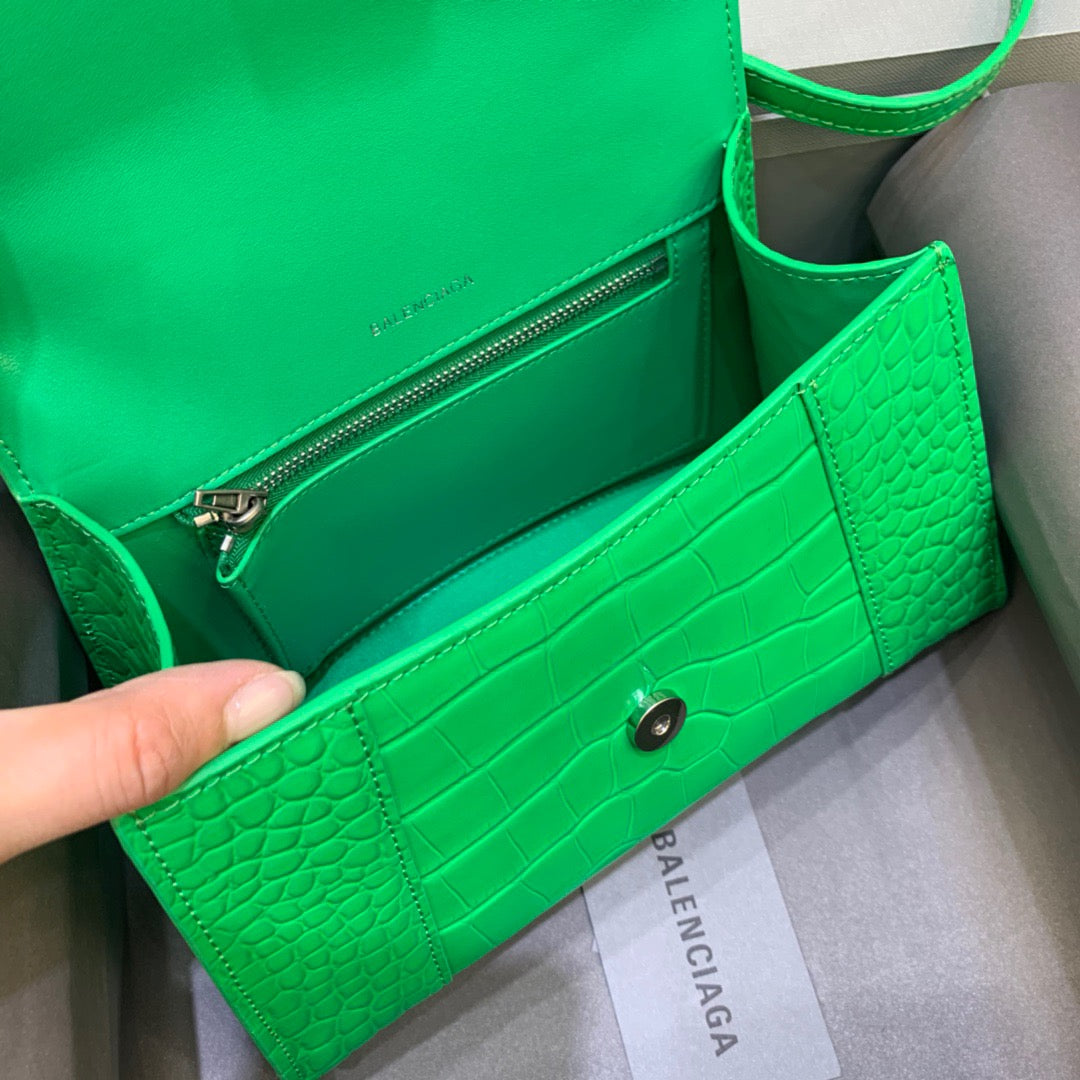 BLN-Ciaga Hourglass Small Handbag In Bright Green, For Women,  Bags 9in/23LO