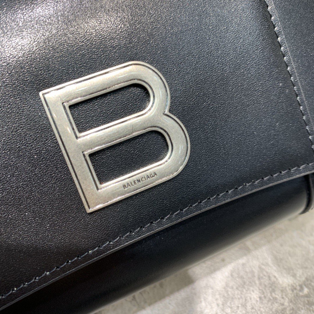 BLN-Ciaga Hourglass Wallet Bag In Black, For Women,  Bags 8in/20LO