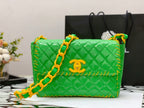 CHL - Vinyl Classic Green and Yellow Shoulder bag For Women 29LO/11.5in