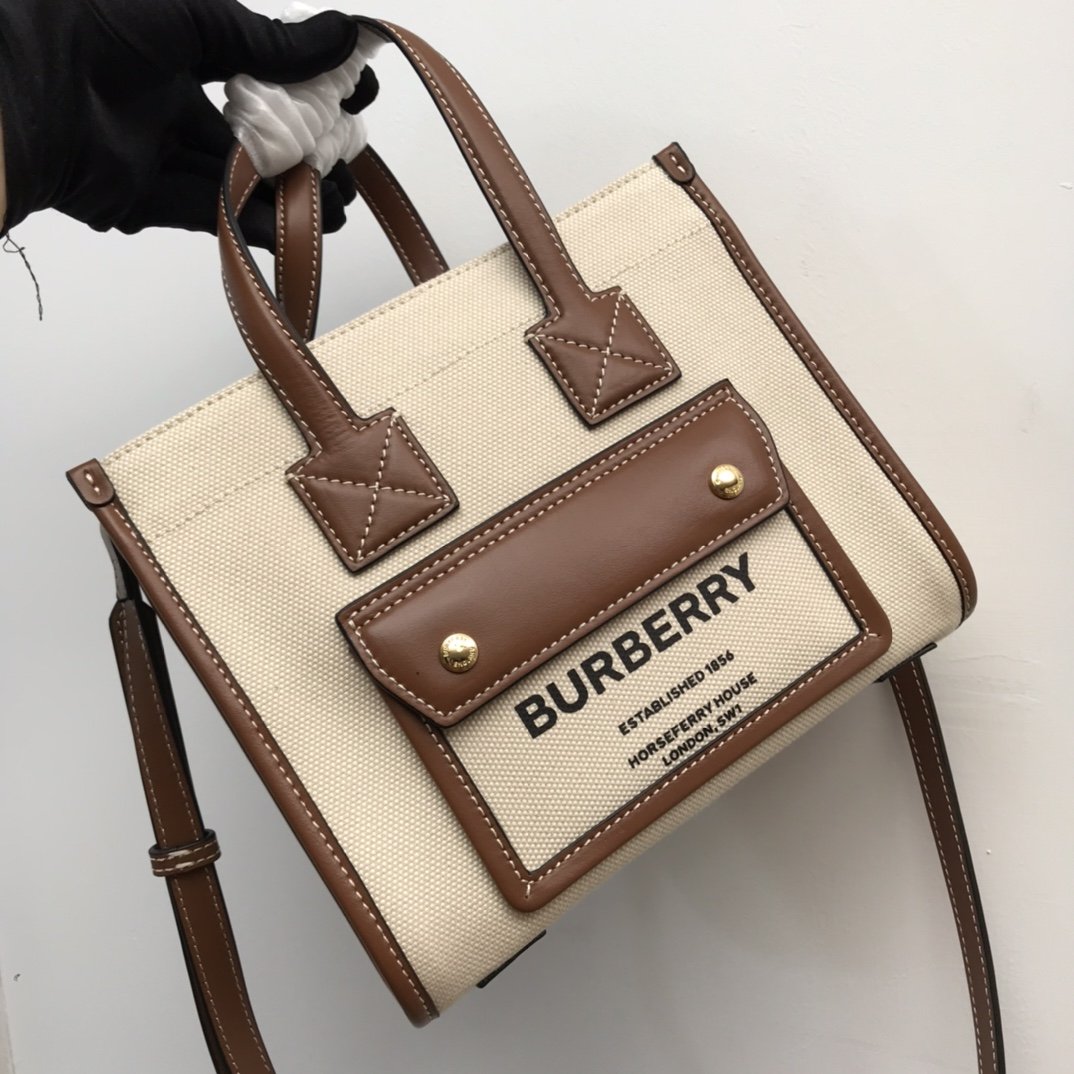 B-Berry - BB  Mini Two-tone Canvas And Freya Tote For Women, Bags 9.1in/23LO 80441431