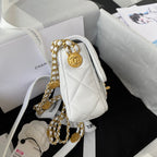 CHL - Mini Flap Bag With Top Handle Gold Hardware White For Women Handbags, Shoulder Bags 7.9in/20LO AS2431 