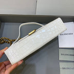 BLN-Ciaga Hourglass Wallet On Chain in White, For Women,  Bags 9in/23LO